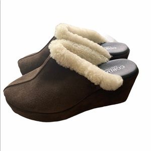 Cordani Calzature Suede Fur Wedges